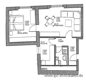 Grundriss Dachgeschosswohnung Wismar