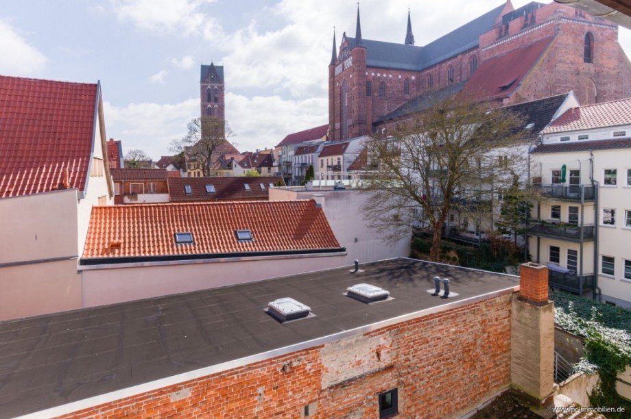 Ausblick Schlafzimmer Etagenwohnung Wismar