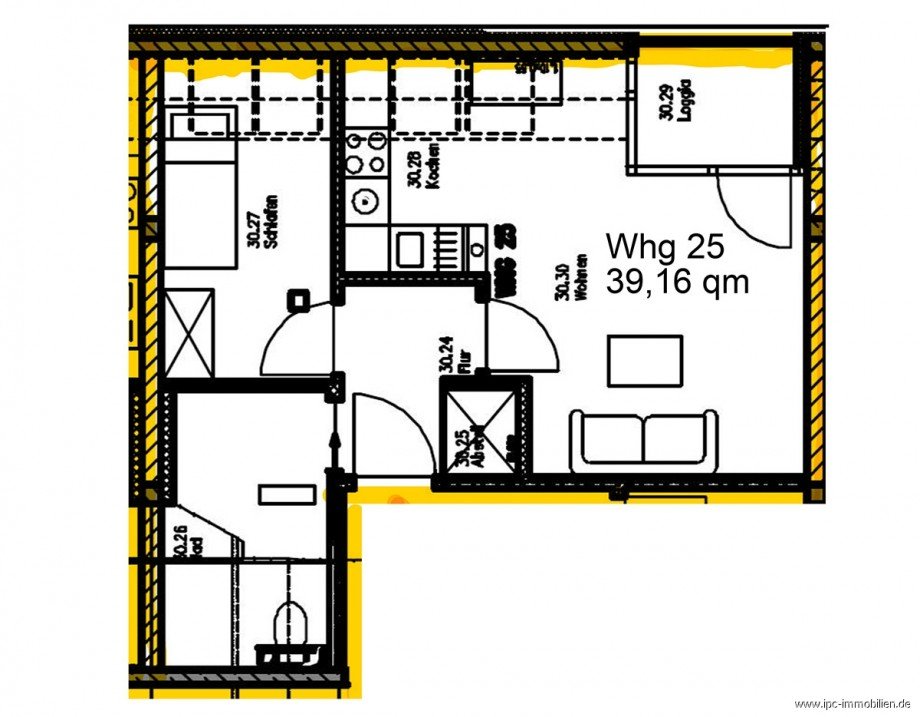 Grundriss Dachgeschosswohnung Wismar