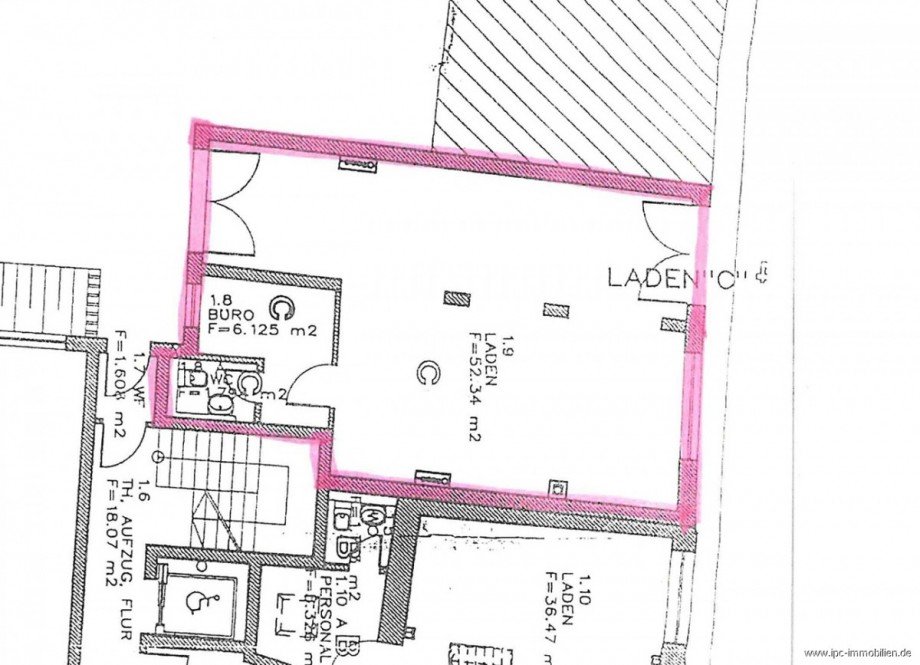 Grundriss Einzelhandelsladen Wismar