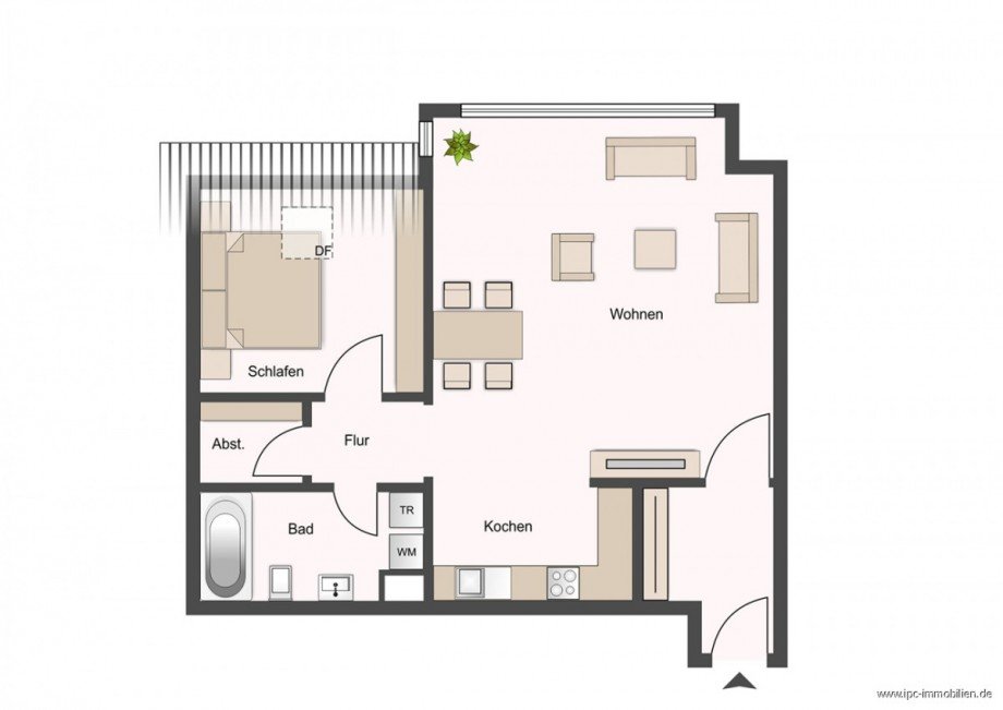 Grundriss Dachgeschosswohnung Waren
